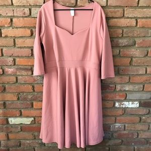 NWOT Blush Pink Fit n Flare Dress